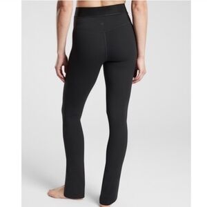Athleta Aura Powervita Split Leg High Rise Stretch Black Pants Size Small